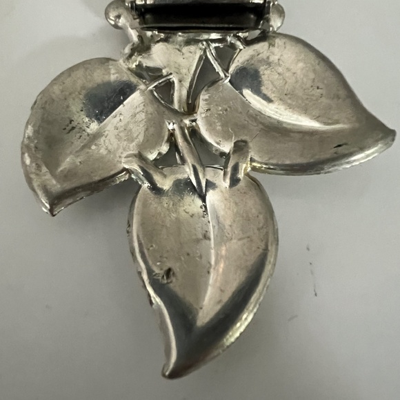 Antique Art Deco Pot Metal Icy Clear Crystal Dress Clip 30s - Picture 3 of 11